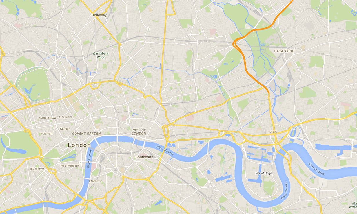 London borough map with postcodes
