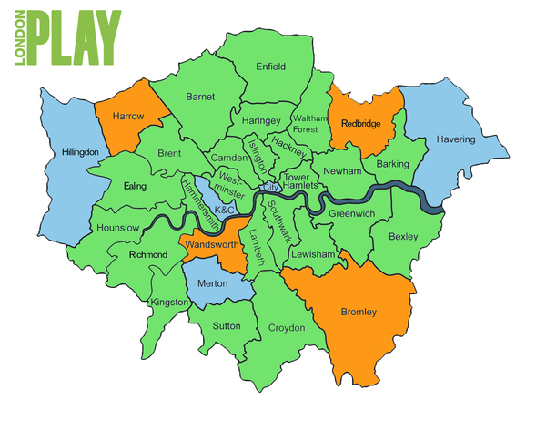 List of boroughs of london map